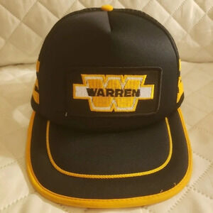 VTG,Headline Headwear Warren 3 Striped  Black/Yellow Mesh,Snapback Trucker Hat.